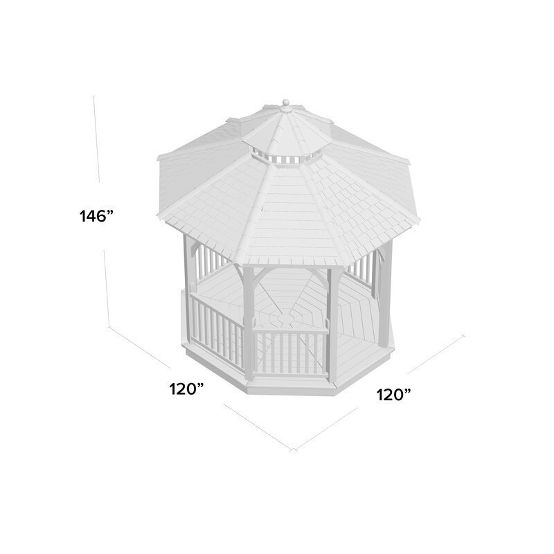 Bayside 10 Ft. W x 10 Ft. D Cedar Patio Gazebo - Image 4