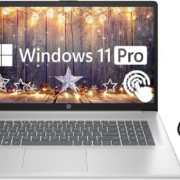 HP 17.3" Touchscreen Laptop Computer, 64GB RAM 2.5TB Storage (2TB SSD+512GB Docking Station Set), 6-Cores AMD Ryzen 5, Windows 11 Pro with Microsoft Office Home & Business Included, PLUSERA Earphones