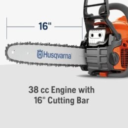 Alternative view of Husqvarna 130 Gas Powered Chainsaw, 38-cc 2-HP, 2-Cycle X-Torq Engine, 16 Inch Chainsaw with Automatic Oiler, For Wood Cutting and Tree Pruning