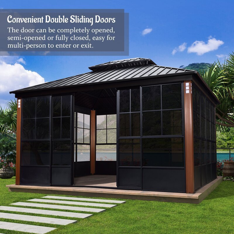 Double Tier 14 Ft. W x 12 Ft. D Metal Patio Gazebo - Image 5