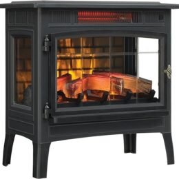 Alternative view of Duraflame Electric Infrared Quartz Fireplace Stove with 3D Flame Effect, Black