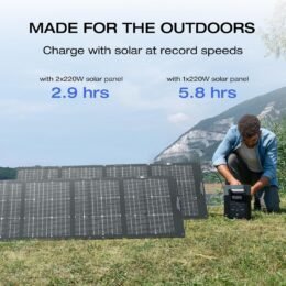 Alternative view of ECOFLOW Solar Generator DELTA2 with 220W Solar Panel