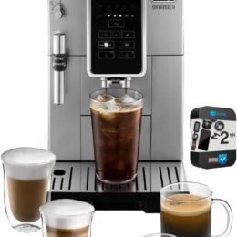 Delonghi ECAM35025SB America Dinamica Fully Automatic Coffee and Espresso Machine (Renewed) Bundle with 2 YR CPS Enhanced Protection Pack