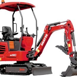 HY14C 1.4 Ton Mini Excavator w/Side Swing Boom, Semi-Auto Quick Coupler & Hydraulic Thumb for Tight Space Construction, Landscaping, Farming 13.5HP B&S Engine, Includes delivery & unloading services