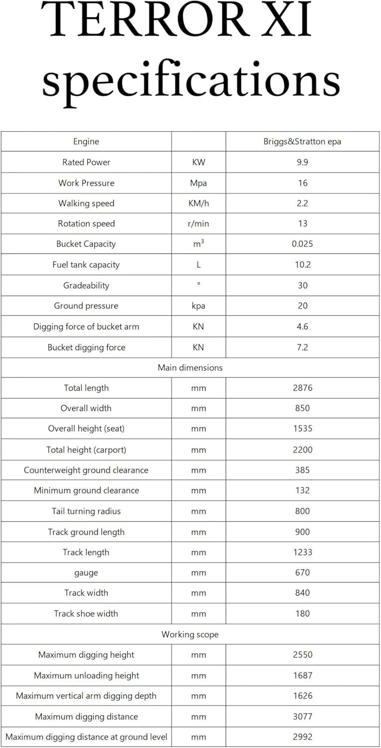 Terror XI Storm Mini Excavator �C 1.1 Ton Trench Digger with Boom Swing, Hydraulic Thumb Clip, Bucket, Hydraulic Oil Cooler - Image 6