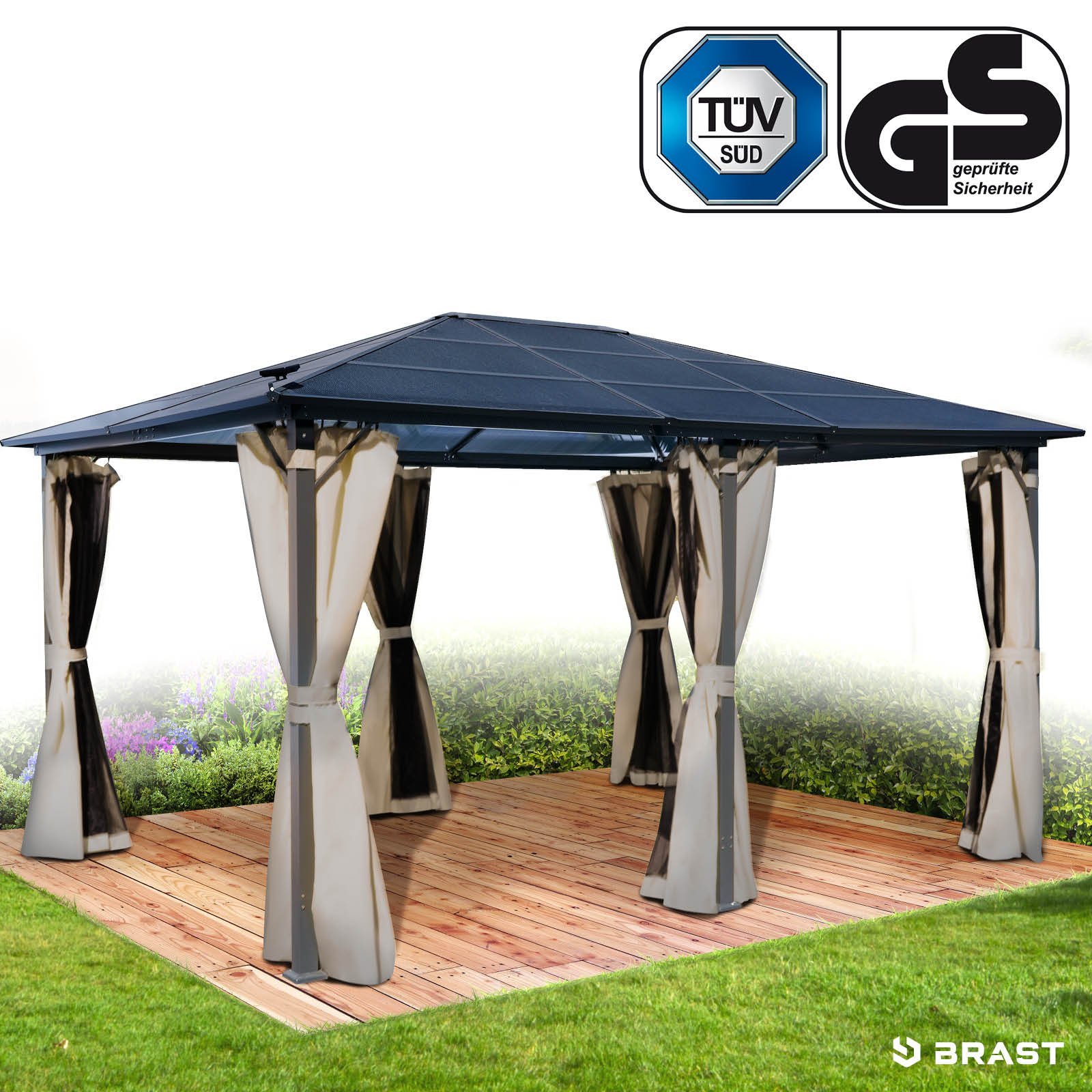 BRAST Alu Pavillon PREMIUM 3,6x4,8m beige - Image 7