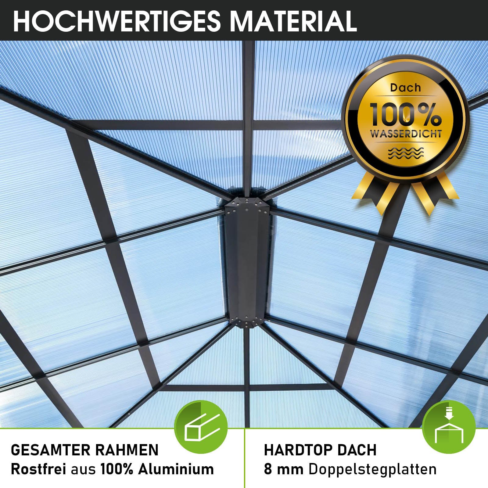 BRAST Alu Pavillon PREMIUM 3,6x4,8m beige - Image 8