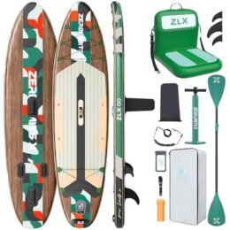 ZLX 10'6" Inflatable Stand Up Paddle Board, Extra Wide Stable Non-Slip Deck Pad, Unique Center Fin, Portable Paddleboard for Adults, Premium SUP for All Skill Levels