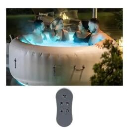 Spa gonflable avec Lumières LED BESTWAY- Lay-Z-Spa Paris - 196 x 66 cm - 4/6 places - Rond + Aspirateur pour spa