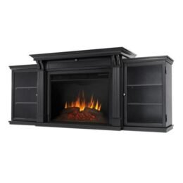 Alternative view of Tracey Grand 84 in. Electric Fireplace TV Stand Entertainment Center in Black