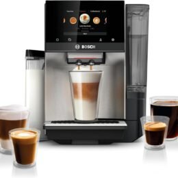 Bosch 800 Series Fully Automatic Espresso and Coffee Machine – 36 Drinks with Coffee World, Cold Brew, Double Cup, Integrated Milk Container, Smart Features, in Stainless Steel TQU60703