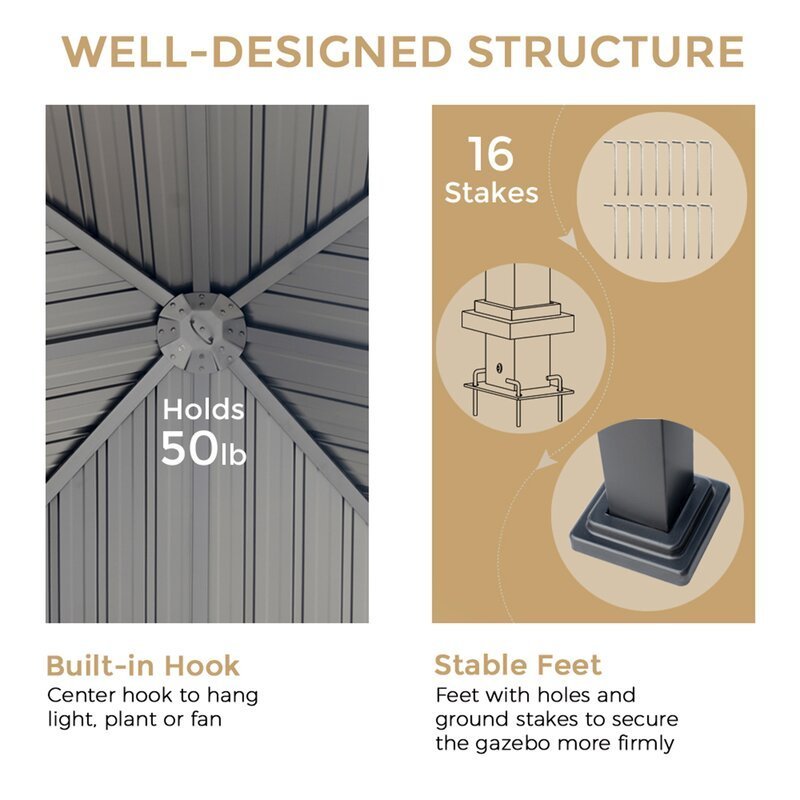 Acuff 10 Ft. W x 10 Ft. D Steel Patio Gazebo - Image 5