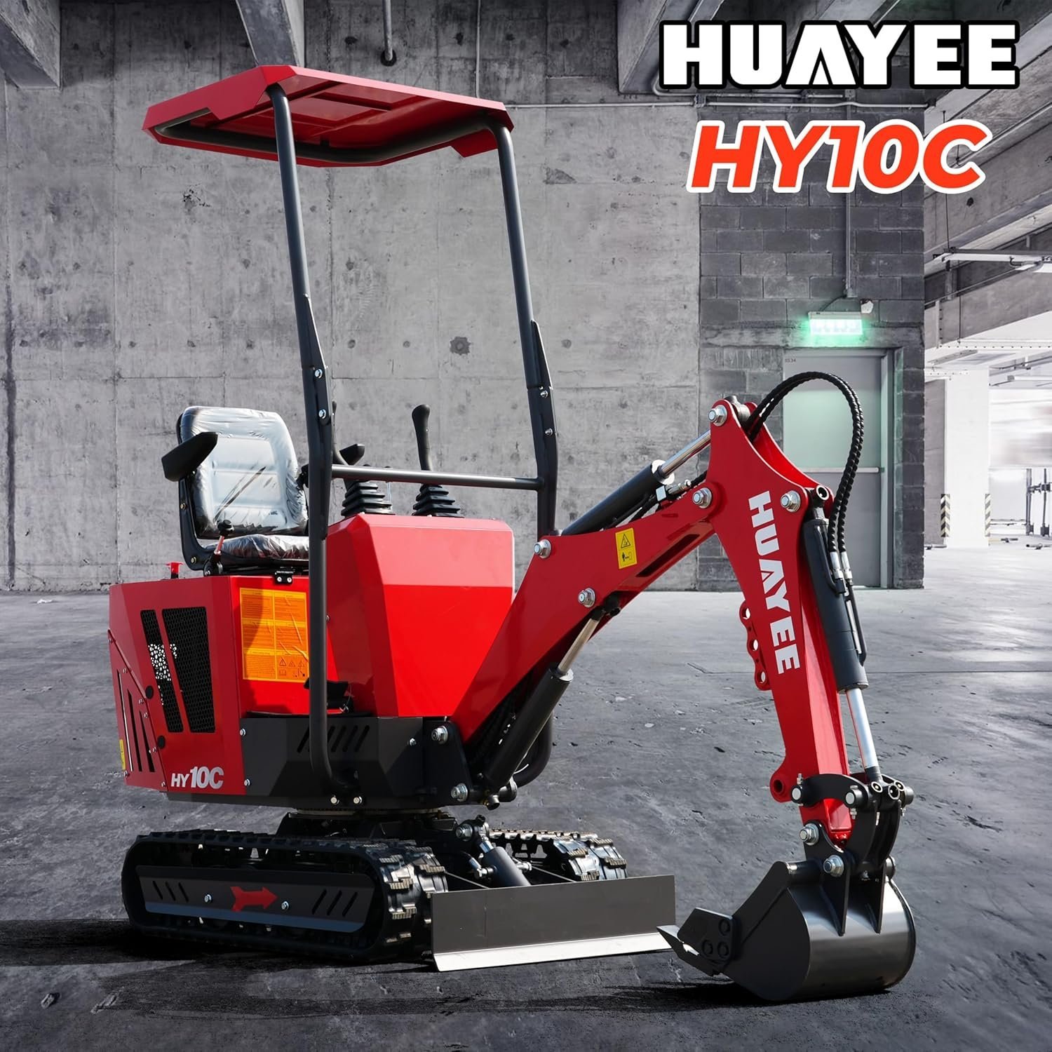 HY10C 1 Ton Mini Excavator, 13.5HP Gasoline Powered Compact Digger with EPA Certificate, Tracked Backhoe for Trenching, Farming, Landscaping, Curbside delivery & Professional unloading Included - Image 9