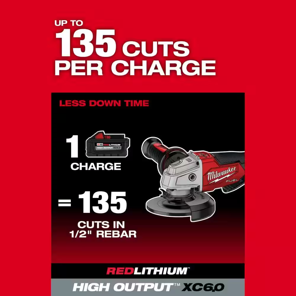 M18 FUEL 18V Lithium-Ion Brushless Cordless 4-1/2 in./5 in. Grinder w/Paddle Switch (Tool-Only) - Image 9