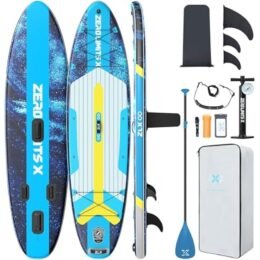 ZLX 10'6" Inflatable Stand Up Paddle Board, Extra Wide Stable Non-Slip Deck Pad, Unique Center Fin, Portable Paddleboard for Adults, Premium SUP for All Skill Levels