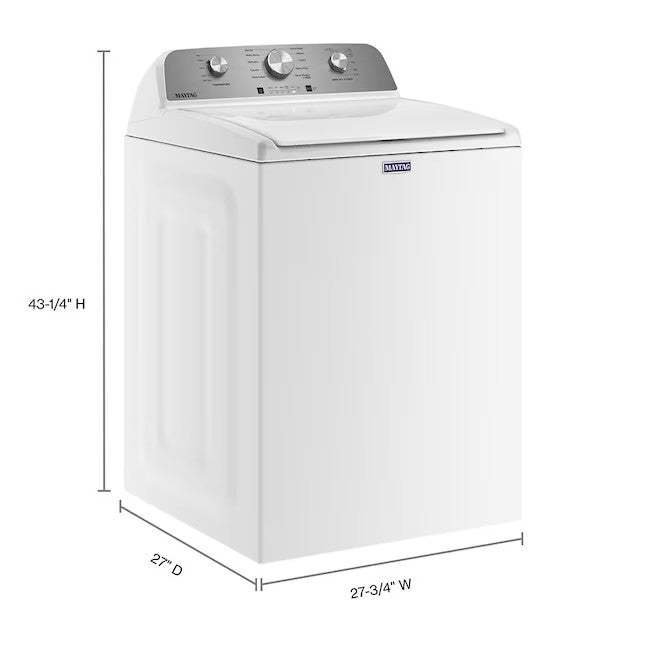 Maytag 4.5-cu ft High Efficiency Agitator Top-Load Washer (White) - Image 11