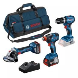 BOSCH COMBI-KIT 3 OUTILS 18V : GSB 18V-45 + GDX 18V-200 + GWS 18V-7 + 2 BATTERIES 5,0 AH + GAL 18V-40 + SAC M (C) PROFESSIONAL