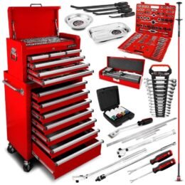 Daytona D520PSKIT 520-Piece Machinery Tool Set with 6-Drawer Cabinet and 7-Drawer Roller Cabinet